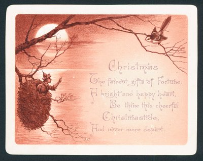 Fee im Vogelnest, Weihnachtskarte von English School