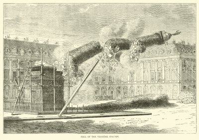 Sturz der Vendôme-Säule, April 1871 von English School