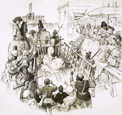 Berühmte Gefangene: Marie Antoinette auf dem Weg zur Guillotine von English School