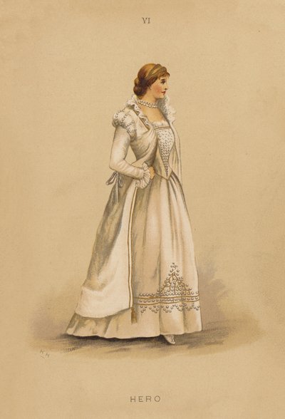 Kostüm: Held (Farblithografie) von English School