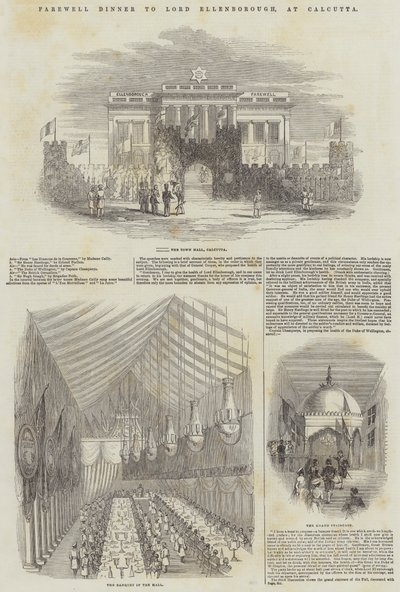 Abschiedsessen für Lord Ellenborough in Kalkutta von English School