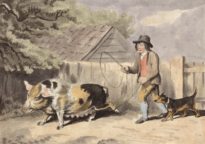Bauer bringt sein Schwein zum Markt von English School