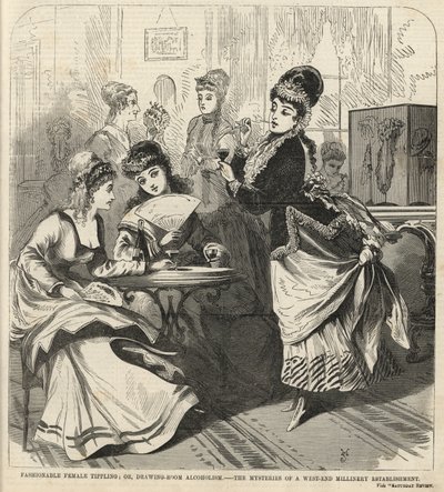 Modisches weibliches Trinken; oder, Alkoholismus im Salon von English School