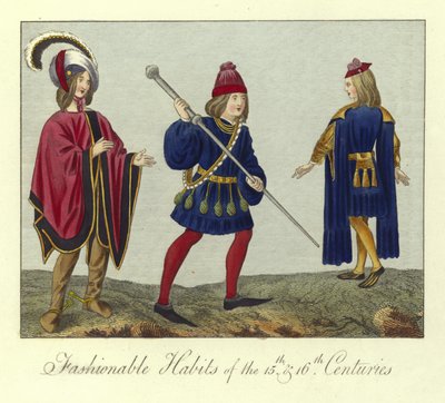 Modische Gewänder des 15. und 16. Jahrhunderts von English School