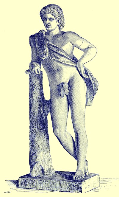 Faun von Praxiteles, Illustration aus Geschichte Roms von Victor Duruy, veröffentlicht 1884 von English School