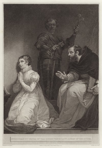Feckenham besucht Lady Jane Gray im Auftrag der Königin im Turm von English School