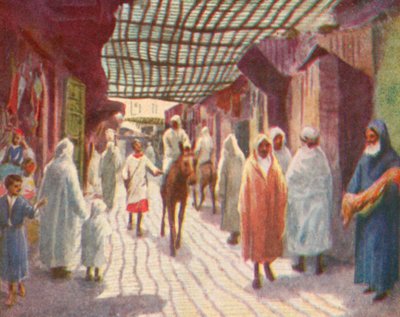 Fès, eine schattige Straße von English School