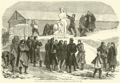 Figur des Widerstands, im Schnee auf Bastion Nr. 85 ausgeführt, Dezember 1870 von English School