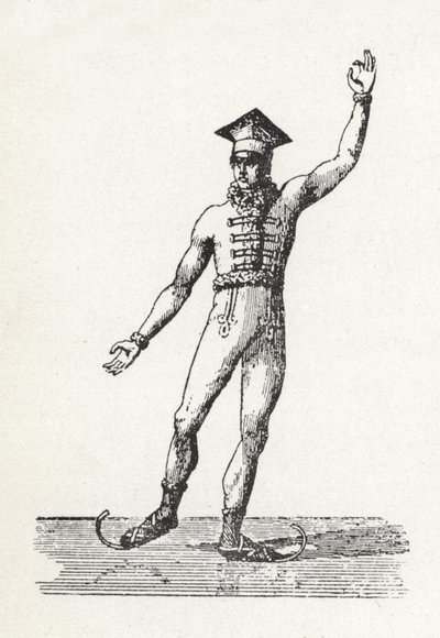 Figur eines Mannes beim Eislaufen von English School