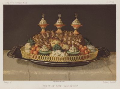 Rinderfilet "Jardiniere" (Chromolithografie) von English School