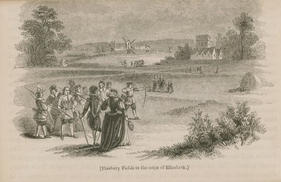 Finsbury Fields zur Zeit von Königin Elisabeth I. von English School