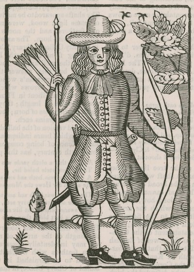 Finsbury-Bogenschützen-Ticket für das Schießen von 1676 von English School