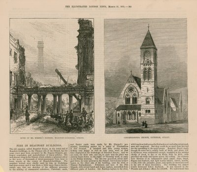 Feuer in den Beaufort Buildings von English School