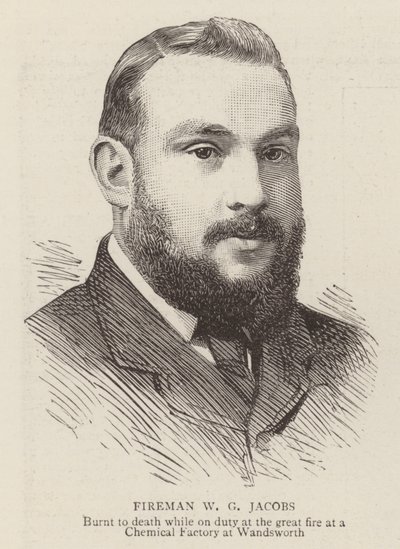 Feuerwehrmann W G Jacobs (Gravur) von English School