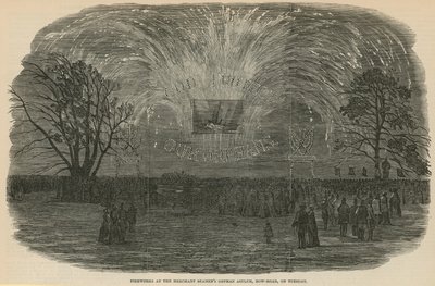 Feuerwerk im Merchant Seamens Orphan Asylum von English School