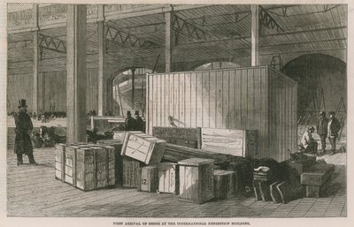 Erste Ankunft von Waren im Internationalen Ausstellungsgebäude von English School