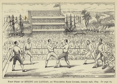 Erster Kampf von Spring und Langan, auf der Worcester-Rennbahn, 24. Januar 1824 von English School