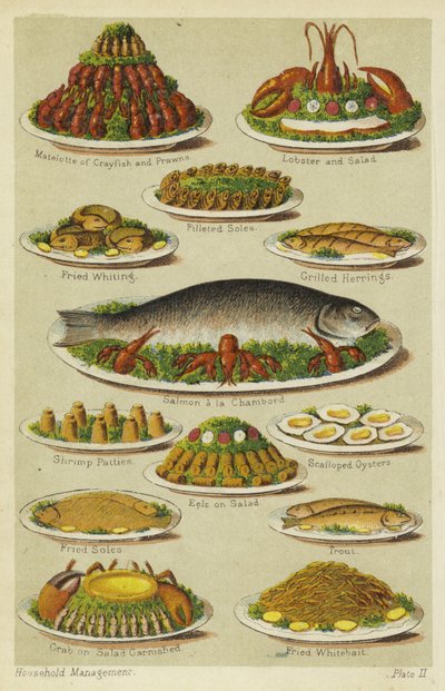 Fisch- und Meeresfrüchtegerichte von English School