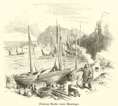 Fischerboote, in der Nähe von Hastings von English School