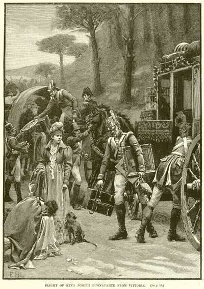 Flucht von König Joseph Buonaparte aus Vittoria von English School