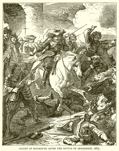 Flucht von Monmouth nach der Schlacht von Sedgemoor, 1685 von English School