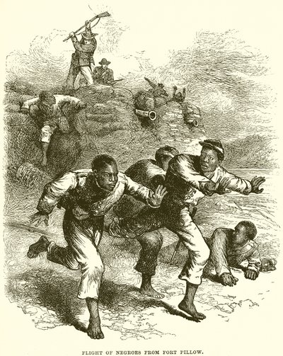 Flucht der Neger von Fort Pillow (Gravur) von English School