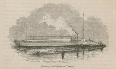Schwimmende Feuerwehr auf der Themse von English School