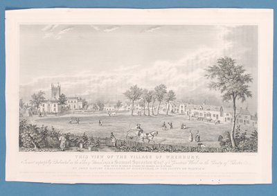 Fußballspiel auf dem Dorfplatz in Wrenbury, England von English School