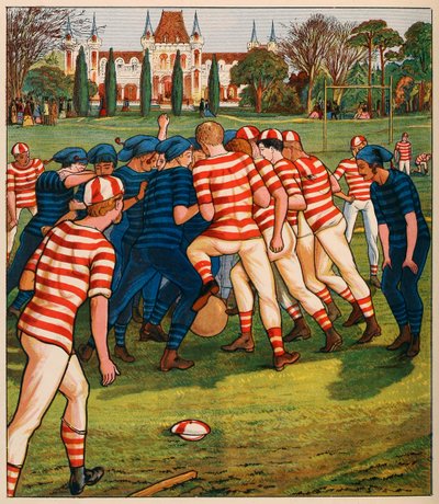 Fußball, aus Britische Sportarten und Spiele, veröffentlicht ca. 1880 von English School