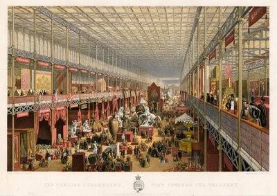 Ausländische Abteilung, Blick Richtung Transept, Große Ausstellung, 1851 von English School