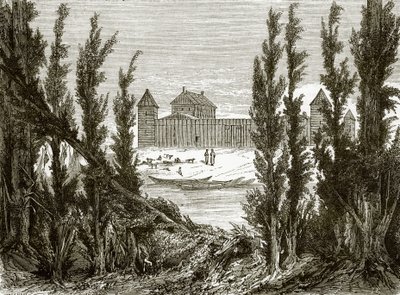 Fort Edmonton, am oberen Saskatchewan-Fluss von English School