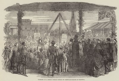 Gründung einer Hindoo-Mädchenschule auf dem Cornwallis-Platz in Kalkutta von English School