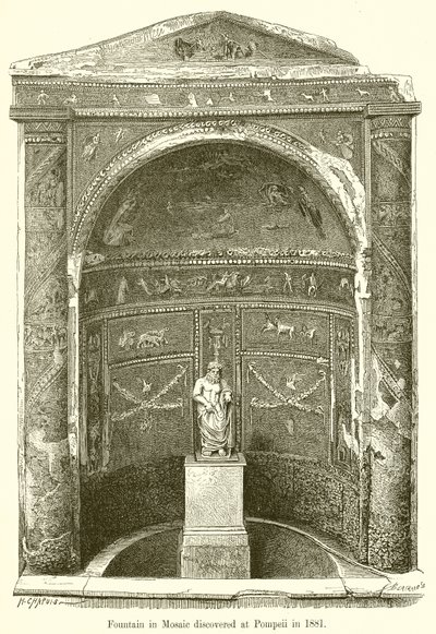 Mosaikbrunnen, entdeckt in Pompeji 1881 von English School