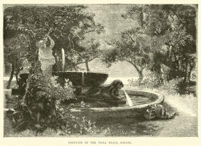 Brunnen in der Villa Reale, Neapel von English School