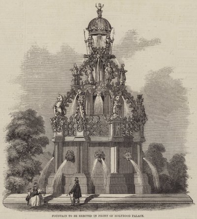 Brunnen vor dem Holyrood Palace (Gravur) von English School