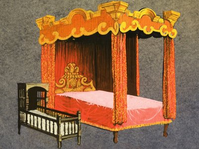 Himmelbett und Wiege von English School