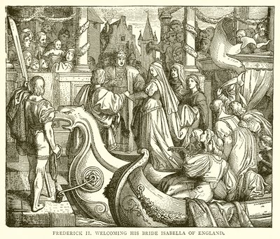 Friedrich II. begrüßt seine Braut Isabella von England von English School