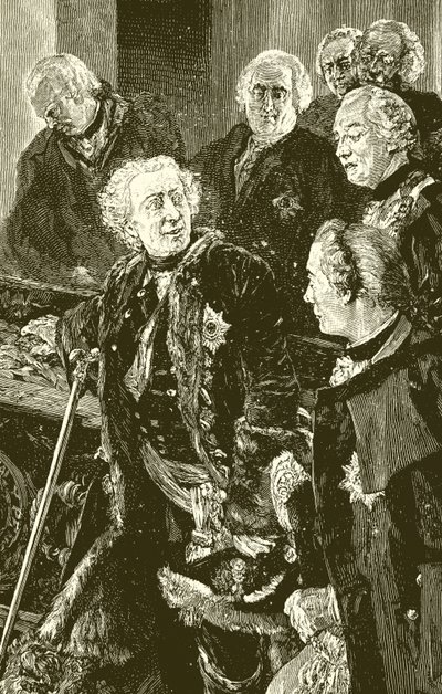 Friedrich der Große am Sarg des Großen Kurfürsten (Gravur) von English School