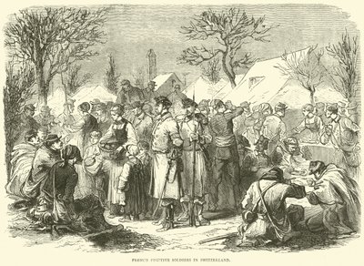 Französische flüchtige Soldaten in der Schweiz, November 1870 von English School