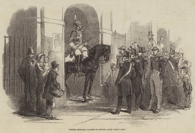 Französische Nationalgardisten in London (Gravur) von English School
