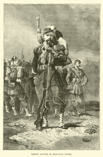 Französischer Soldat im Marsch von English School