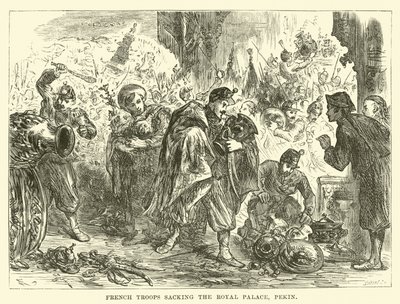 Französische Truppen plündern den Königspalast, Peking von English School