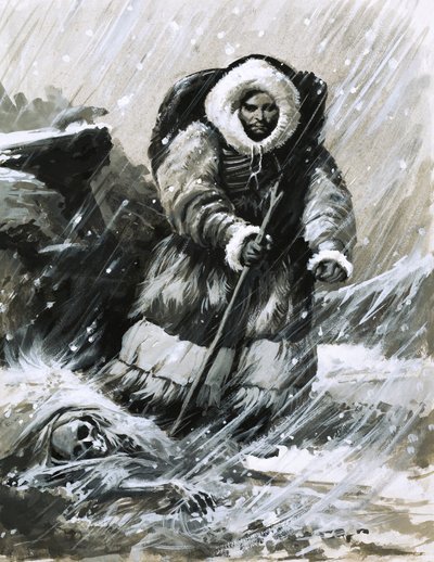 Bruder John marschiert durch den blendenden Schnee von English School