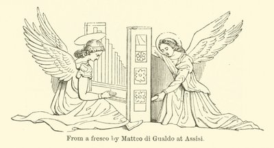 Aus einem Fresko von Matteo di Gualdo in Assisi (Gravur) von English School