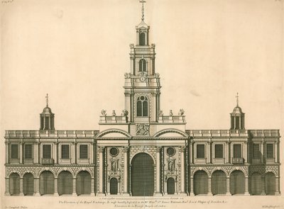 Vorderansicht der Royal Exchange, London von English School