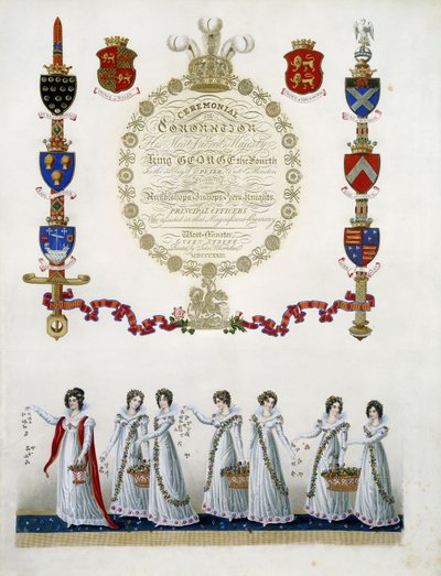 Frontispiz, aus "Zeremonie der Krönung seiner Heiligsten Majestät König Georg der Vierte", von John Whittaker, 1823 von English School
