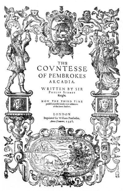 Frontispiz zu The Countess of Pembrokes Arcadia von Sir Philip Sidney, 1598 von English School