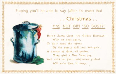 Voller Mülleimer, Weihnachtskarte von English School