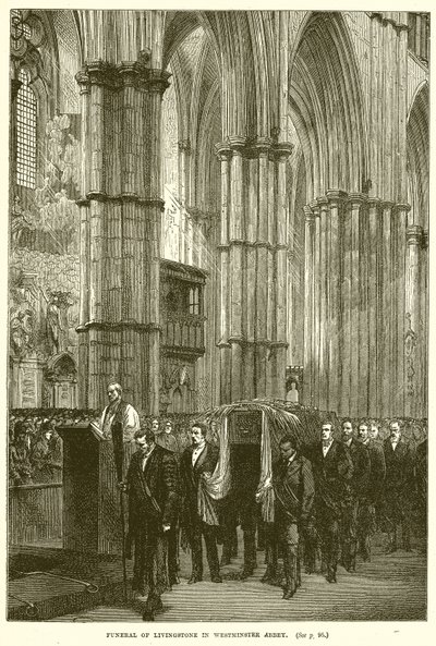 Beerdigung von Livingstone in der Westminster Abbey von English School