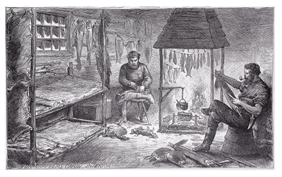 Pelzjäger in Kanada, 1880 von English School